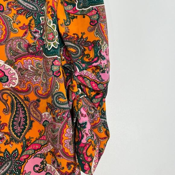Code X Mode Paisley Floral Print Satin Long Sleeve Shift Dress NWOT - Picture 12 of 16